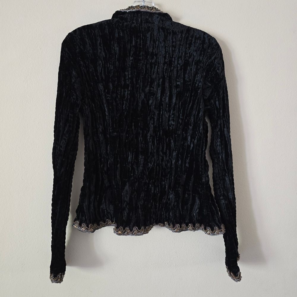 WDNY Silk Velvet Embellished Blazer Jacket Lined Size 6 Wimsigoth Y2k‎  Formal - Picture 7 of 9